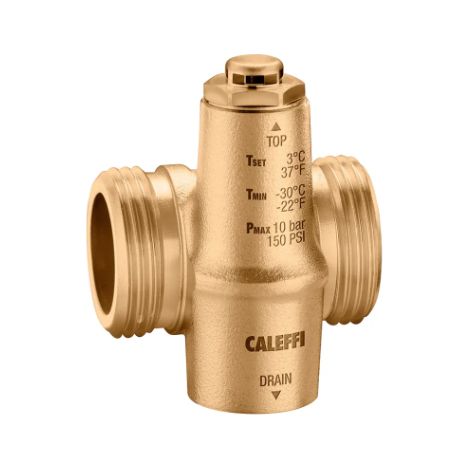 Valvola antigelo compatta con corpo in ottone, attacco 1"M Caleffi 108622 Ottone (1/2)
