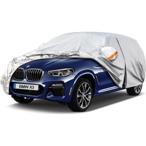 Autoplane Wasserdicht für BMW X3 (2010-2025) 6-Schichten Vollgarage Staubschutz Silber (1/5)