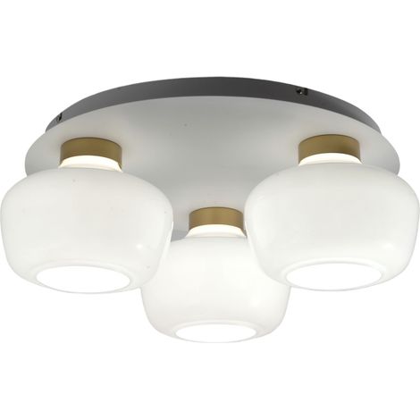 Plafonnier Led Kino Ø50 Cm 36 W 3900 Lm 3000 K, Dimmable, Structure En Métal Et Verre Borosilicate Blanc, Classe 1, Ip20 - Kino (1/3)