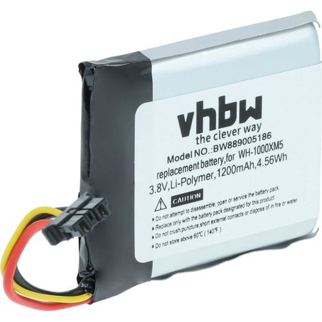vhbw Batería reemplaza Sony SP723741 para auriculares inalámbricos, cascos (1200 mAh, 3,8 V, Li-poli)