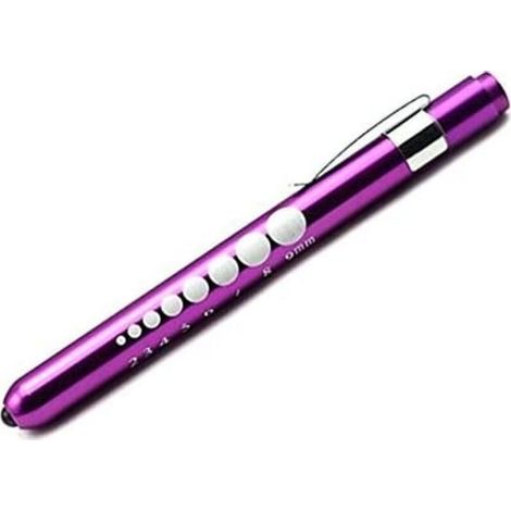 Lampe stylo - Aluminium anodisé - Clip intégré - Fonction marche/arrêt - Pour usage médical d'urgence - 2 piles AAA nécessaires - 1 pièce (1/4)