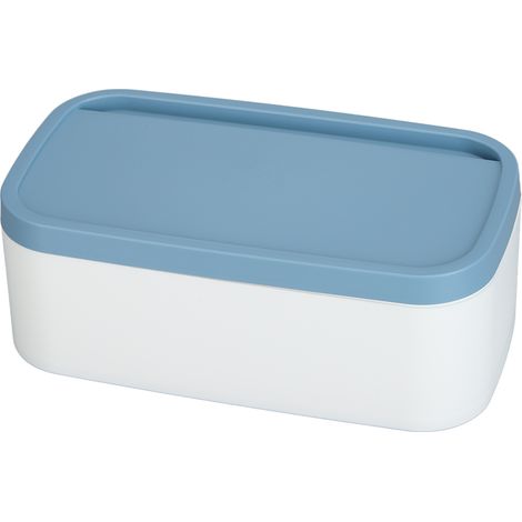 Boîte de rangement portable réutilisable pour masque anti-poussière, organisateur de masque de protection, grande capacité, pour la maison et l'école, bleu (1/5)