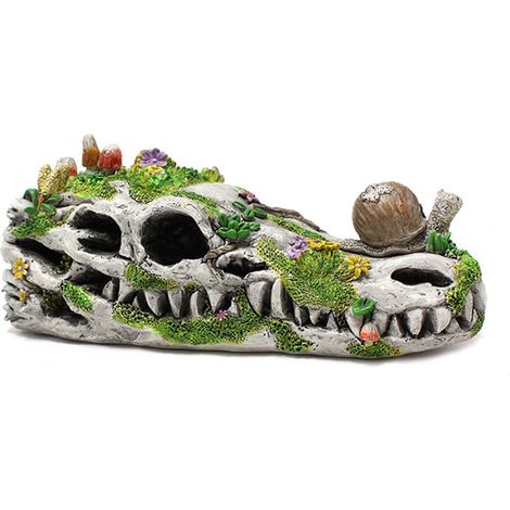 Statue Fossile de Tête de Dragon : Sculpture Innovante pour Jardin et Patio avec Détails Vivants et Design Mystérieux en Résine Synthétique (18.5x7.5x7.5cm) (1/5)