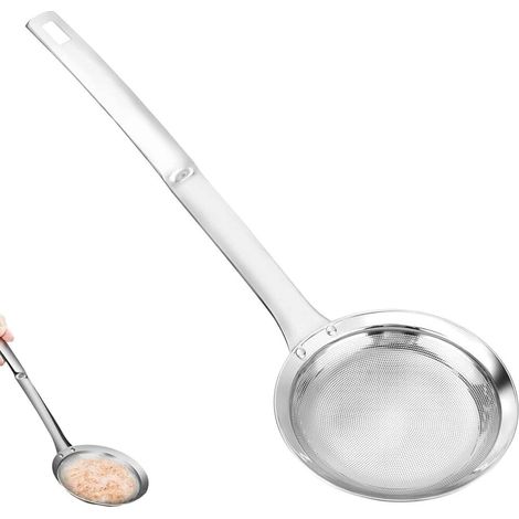 Passoire à Huile en Maille Inoxydable Écumoire en métal 12 cm Cuillère à Ecumoire Cuillère à (1/5)