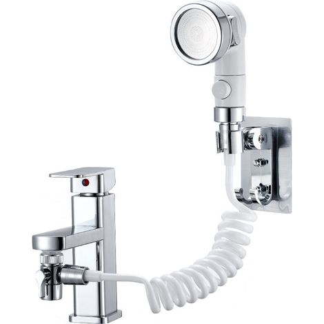 Douchette lavabo, ensemble de douche réglable pour robinet de salle de bain - douchette avec connecteur rapide, tuyau détachable, douchette pour laver les cheveux, le bain des animau