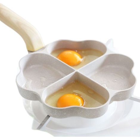 Eierpfanne in Herzform mit 4 Mulden antihaftbeschichtet Granit kleine Pfannen induktionsgeeignet Auflaufform kreative und niedliche Omelettpfanne (1/4)