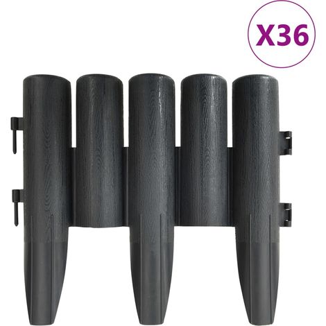 Bordures de pelouse 36 pcs Anthracite 10 m PP CFW109920 (1/5)