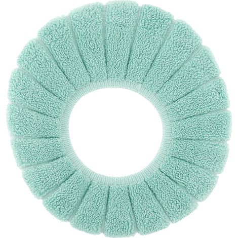 Housse de siège de toilette chaude, douce, confortable, lavable, réutilisable, antidérapante, verte. (1/5)