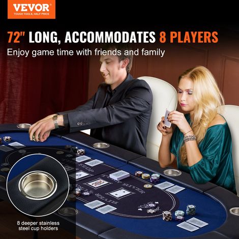 – Table de poker ovale pliable pour 8 joueurs, pour Casino, Blackjack, Texa Holdem, 183 cm (1/5)