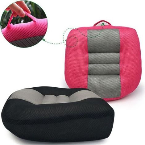 Coussin Rehausseur Auto Coussin De Siège De Voiture Coussin Correcteur D'assise Maille Respirante Portative - NOIR