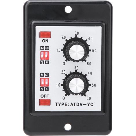 Interrupteur à minuterie double marche/arrêt avec bouton de commande ATDV-YC 6S-60M (AC 110/220V) (1/5)