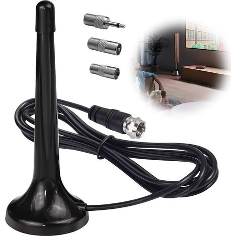 Antenne Radio FM/Dab 75 Ohm Télescopique,Réception Haute Précision,Base Magnétique Ultra Stable,Installation Plug & Play,Compatible avec Récepteurs Stéréo,Systèmes Hi FI,Radios Portables (1/5)