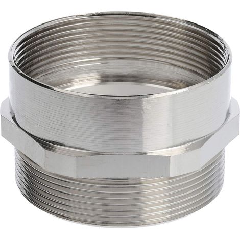 Zwischenstutzen M/M M50x1,5 MSZ-M50 lang Sechskant Messing (CuZn) vernickelt Anschlussgewinde 14,0mm - 1 Stück (1/2)