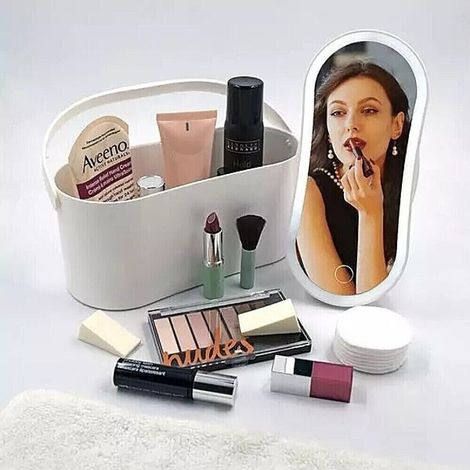 TrAdE Shop Traesio - Organizer Specchio Box Porta Trucco Portagioie Espositore Cosmetici Jk-21194 - (1/5)