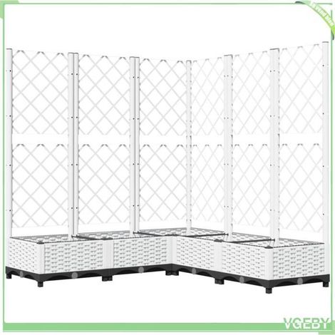 Jardinière avec treillis - FAFEICY - 153287 - Blanc - 120x120x121,5 cm - PP anti-choc (1/5)