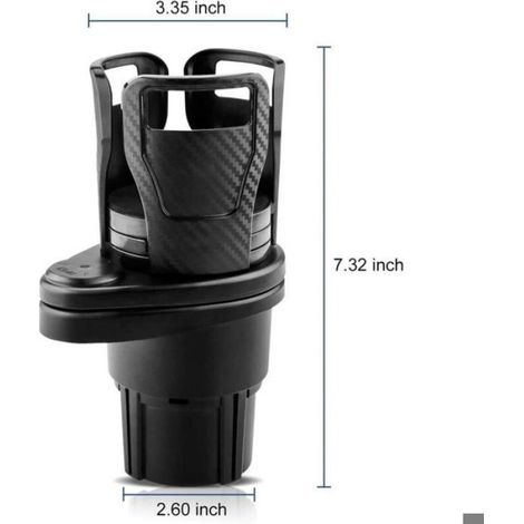 Porte-Gobelet Voiture Double - Réglable Et Extensible - Convient Tasses Bouteilles Jusqu À 15 Cm De Diamètre - Hauteur 6 7 Cm - 1 Pièce (1/5)