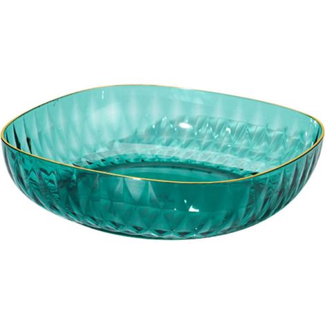 Bol À Fruits - En Plastique Cristal Transparent - Ronde - Pour Salade Dessert Bonbons - Usage Intérieur Et Réception - 23,3 x 23,3 x 6 cm - Unité (1/5)