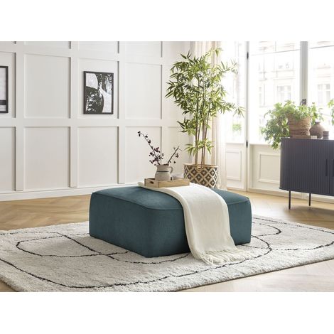 BOBOCHIC - Pouf LEOPOLD tissu texturé Bleu foncé (1/5)