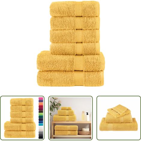 Duschtuch - 6 tlg. Premium-Handtuch-Set SOLUND Golden 600 g/m² (1/5)