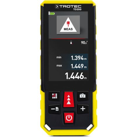 Trotec – Télémètre laser TD200 – Portée jusqu'à 200 m – Indice de protection IP65 – Caméra intégrée avec zoom 3x – Bluetooth intégré