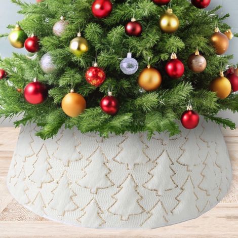 Arceau Pour Arbre De Noël - Couvercle Anneau Rustique Pour Pied D'Arbre - Dimensions 40 x 56 x 20 cm - Décoration Festive Intérieure (1/3)