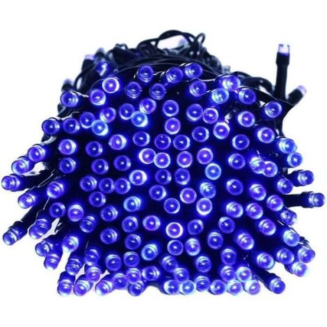 Guirlande Lumineuse Solaire 22M 200 LED Lumière Décorative Extérieure - Bleu (1/4)