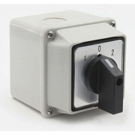 Sélecteur Rotatif à Came Universel LW26-20A 220V - 8 bornes 3 positions 1-0-2 Commutateur Inverseur avec interrupteur principal (1/4)