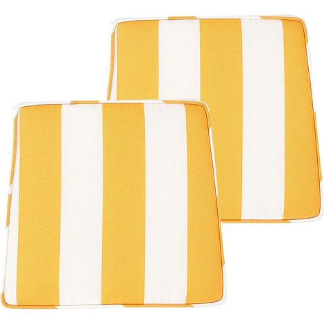 Set of 2 Garden Chair Cushions TERNI 37 x 34 cm Yellow