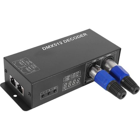Décodeur d'affichage numérique 512, contrôleur de gradation DMX512 compatible avec les rubans LED RGBW RJ45. (1/5)