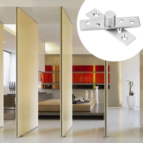 2 charnières pivotantes à 360 degrés en acier inoxydable, charnières de porte rotatives de 75 mm de long, pivot central (1/5)