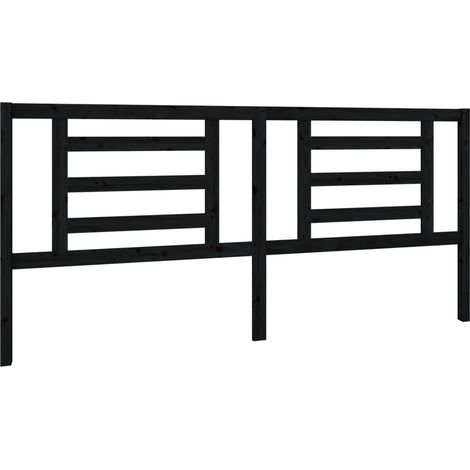 Maison Exclusive - Testiera per Letto Nera 206x4x100 cm in Legno Massello di Pino (1/5)