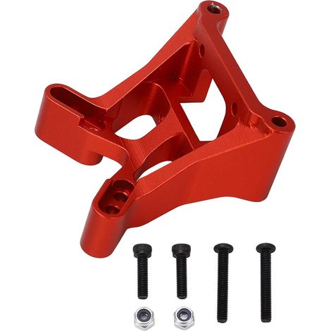 Tour de Choc Avant RC 1/10, Amortisseur en Alliage D'aluminium, Panneau D'amortisseur pour Voitures Losi Baja Rey RC (Rouge) (1/4)
