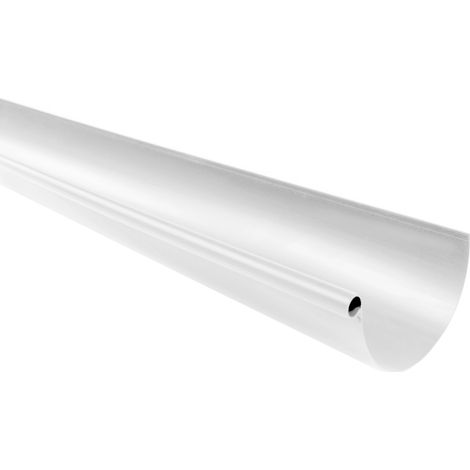 First Plast – Profilé gouttière PVC coextrudé demi-ronde 4 m – Blanc – Assemblage par collage ou joint – Pour chantiers humides