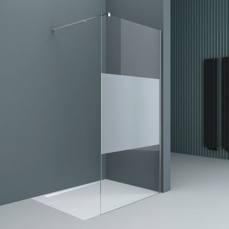 doporro Luxus Duschwand Duschabtrennung Bremen2MS 120x200 Walk-In Dusche mit Stabilisator aus Echtglas 10mm ESG-Sicherheitsglas Klarglas inkl. Nanobeschichtung (1/5)