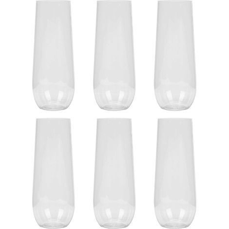 Lot de 6 gobelets transparents en plastique pour glaces et vins, parfaits pour les fêtes. (1/5)