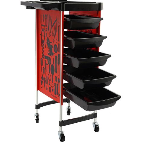 Large Storage Hairdressing Trolley with 5 Two Way Sliding Drawers for Professional Stylists (1/5)