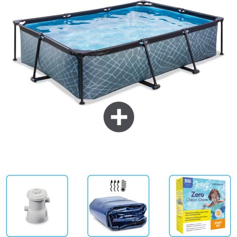 Exit Pool Rechteckig - Steinoptik - 300x200x65 cm - 4-teilig SCB70 (1/3)