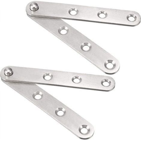 Juego de 2 bisagras giratorias invisibles de 360 grados en acero inoxidable para puertas de armario, color plata, 60 mm de largo. (1/5)