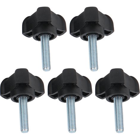 5 Vis Poignets Serrage Triangle Ergonomique M6 25mm Plastique Arc Noir 5Pcs Manuelle Antidérapant Etanche Léger Pour Quotidien Outils (1/5)