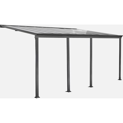 Pérgola 3x6m de aluminio con canalón (1/4)