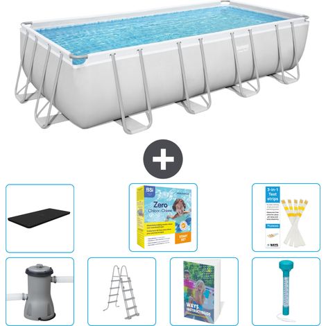 Bestway Bestway Power Steel Rectangulaire - 488x244x122 cm - 8-pièces  S532