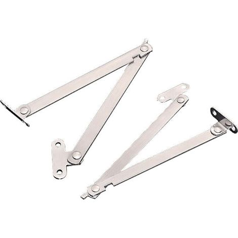 Set mit 4 Möbelscharnieren, höhenverstellbare Metallscharniere, silberfarbene Klappscharniere, geeignet für Türen, Schränke und Fenster.