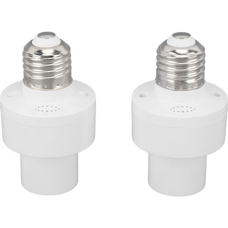 Ortviai Prise intelligente pour ampoule E27, 2 pièces, commande vocale et sans fil, 100-250 V, blanc