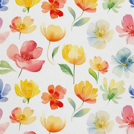 Tissu décoratif d'extérieur Oxford - Fleurs - DX2971 (1/5)