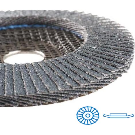 Disque à lamelles support résine conique Zirconium - Ø 125 mm - Grain 40 - Inox, acier - 1 pièce - HERMES - 6018696 (1/4)