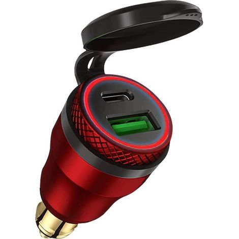 (Blaues Gehäuse) Motorrad-USB-Zigarettenanzünderadapter, zwei USB-12V-PD-3.0- und QC-3.0-Buchsen für BMW Motorrad (1/4)
