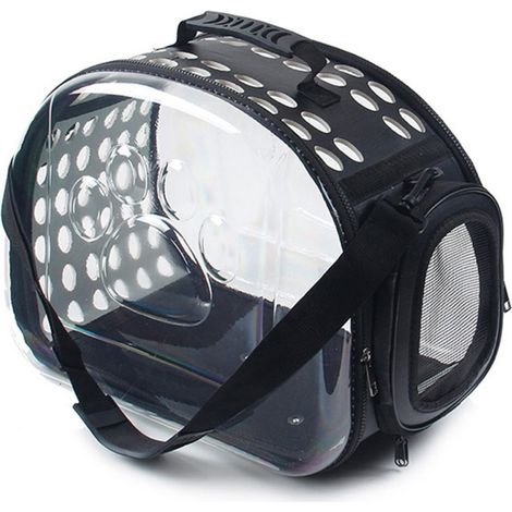 Sac pour animaux de compagnie, sac de transport transparent, sac pour cage à chien, sac à dos respirant pour chat, accessoires pour chat, grand format noir (1/5)
