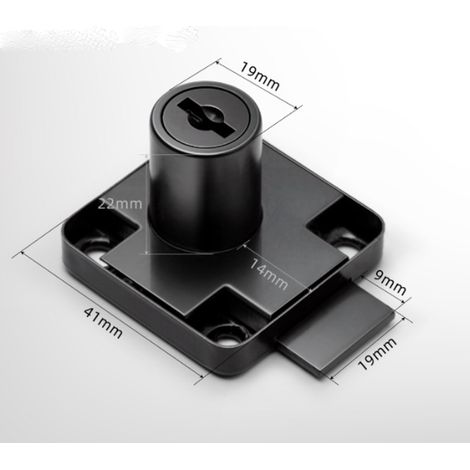 Serrure métallique pour armoires et tiroirs, avec 4 clés, pour meubles, pour installation domestique et usage quotidien.-AquaForge (1/5)