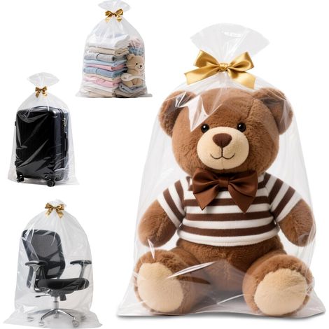Sacs de Rangement Plastique Transparent, 100cm x 150cm Extra Large Grands Sacs en Plastique Refermable sac Déménagement Etanche sac Rangement Valise pour Couette Vetement (50 µm/5 Sacs) (1/5)