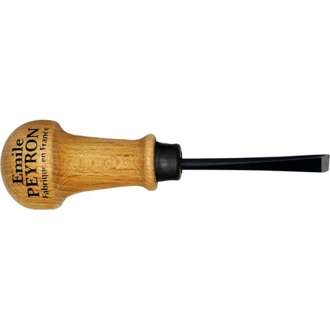 Gouge de sculpteur plate droite 10 mm - Manche bois - EMILE PEYRON - 116P